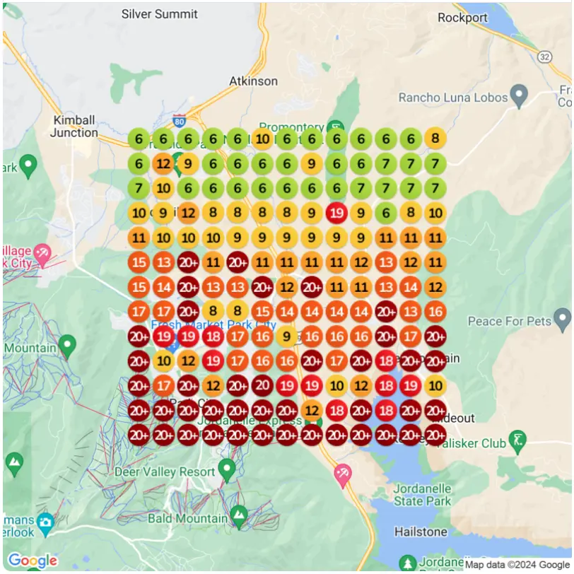 Before SAIGE: heatmap for SAIGE Local showing mostly red and orange ranking pins.